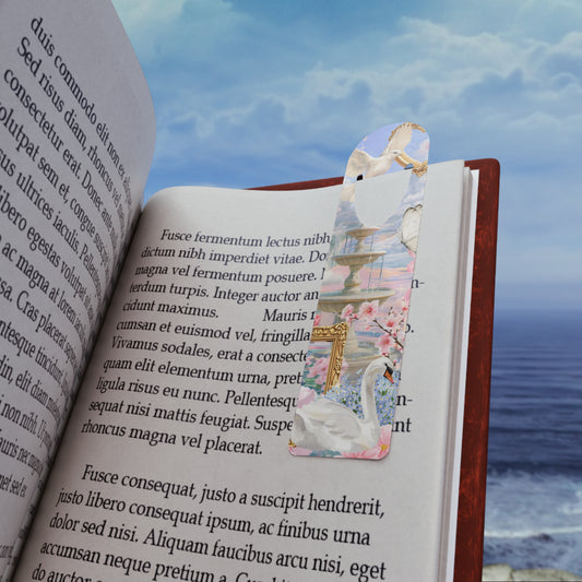 Swan Garden Bookmark — Cute Floral Swan Page Marker